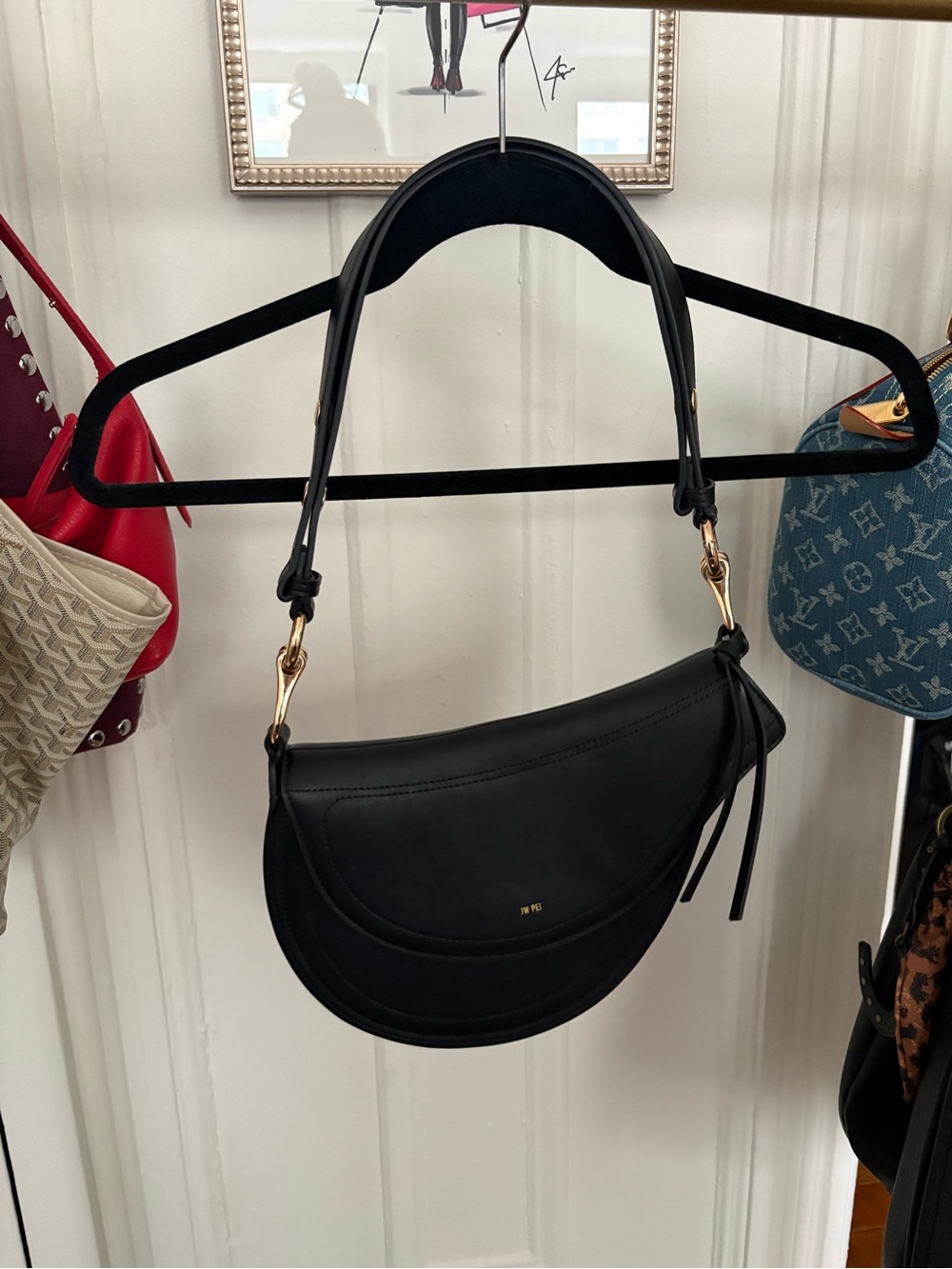 JW PEI Black Crescent Shoulder Bag
